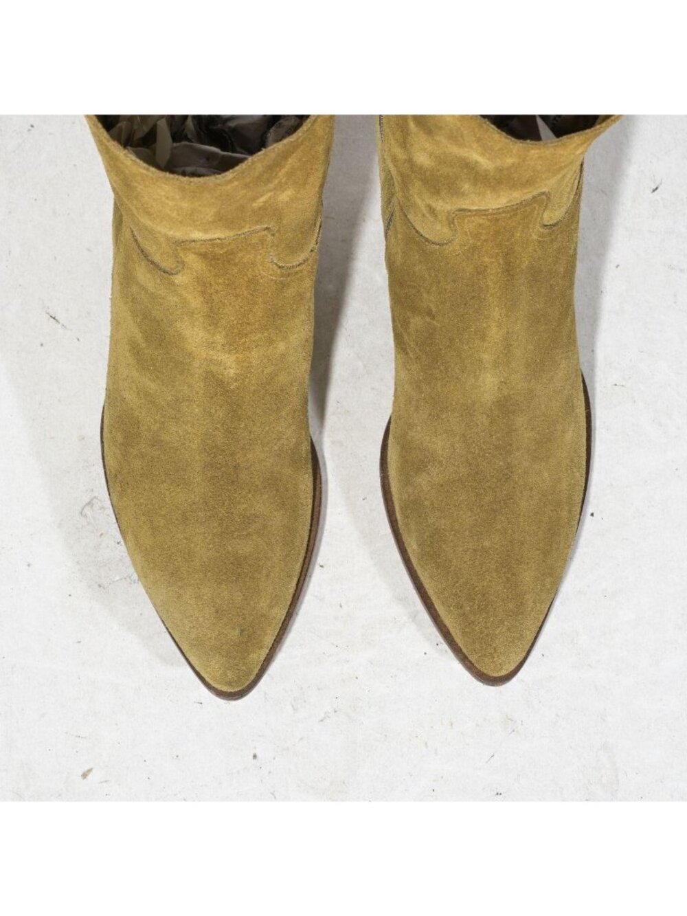 Rocco P. Brown Suede Western Ankle Boots Heeled Bootie Heel Made in Italy 39 - Picture 5 of 8